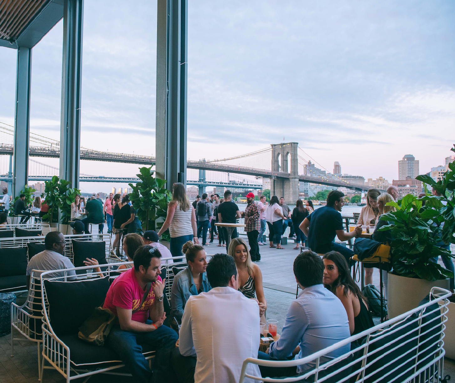 One of the daily draws to the Seaport District is Pier 17’s Heineken Riverdeck and River Lounge.