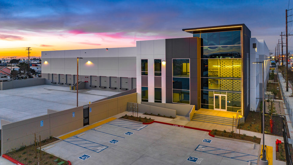 Building exterior at dusk