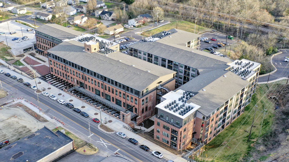 Aerial shot of the new mill