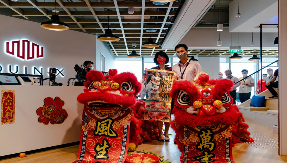 “WeAreEquinix” team members in tions. sented measurplacemats, Officer, Corporate Secretary, and CHRO Singapore usher in Lunar New Year.