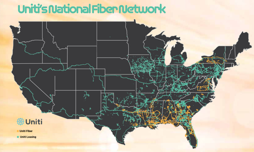 Uniti Group fiber network map