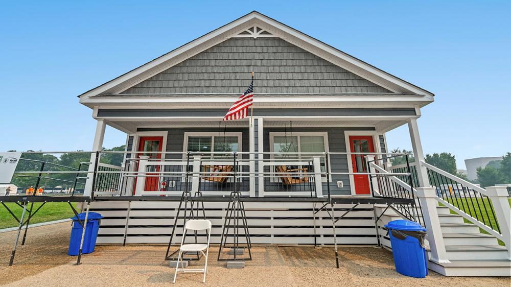 Exterior view of the double wide duplex home UMH unveiled at last year’s Innovative Housing Showcase in Washington, D.C.