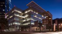 office building at dusk