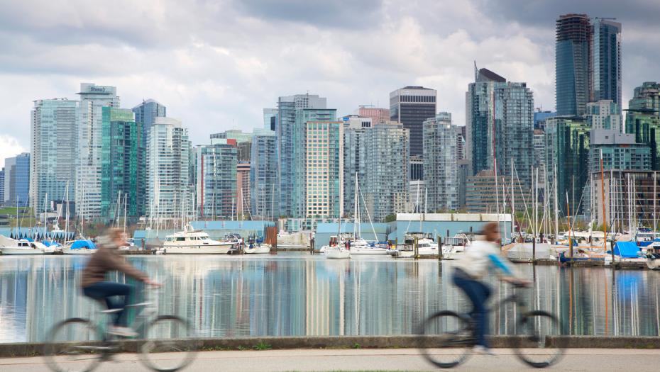 City buildings viewed from the across the bay.