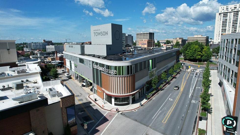 In Towson, Maryland, a converted retail building has an upper level for storage units, with retail on the ground level.