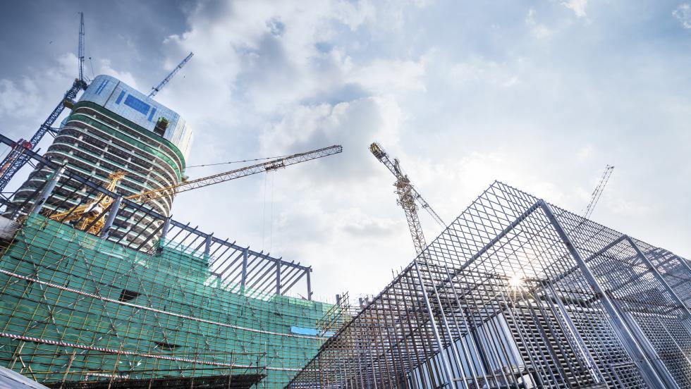 stock photo of building being built