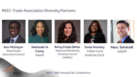 Image of five headshots of people participating in diversity panel