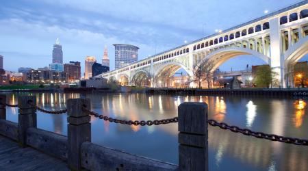 Cleveland skyline at night