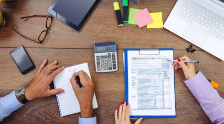 Stock image of tax preparation