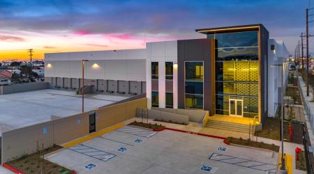 Building exterior at dusk