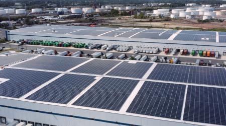 Solar Panels on a shipping facility