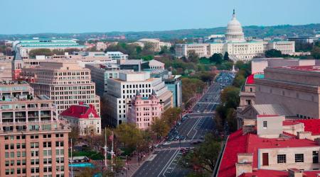 U.S. Capitol building at a distance