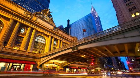 Grand Central Station entrance at night