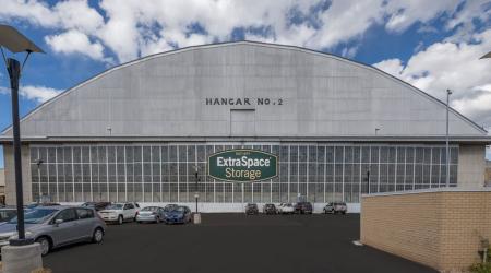 A former airplane hangar in Denver was converted to mixed-use as part of the redevelopment of the area, with restaurants, retail sites, and self-storage.