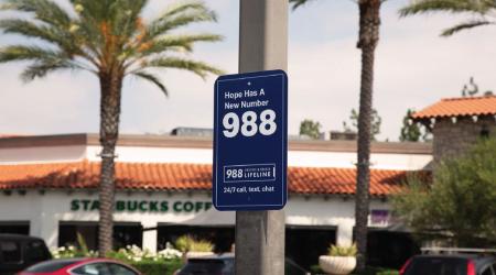 Outdoor sign for 988 lifeline