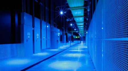 Blue Lighted Data Center